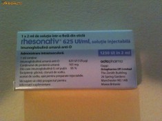 Imunoglobulina anti-Rh Rhesonativ 625UI/ml (vaccin anti-D) foto