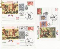 2000 ROMANIA 6 carti postale Jamboree Anglia stampile speciale vignete cercetasi foto