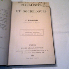 SOCIALISTES ET SOCIOLOGUES par J.BOURDEAU Ed.1905