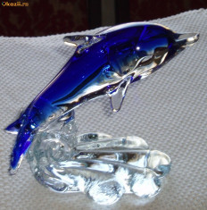 Statueta cristal sommerso hand-made - Delfin - Murano, Venetia foto