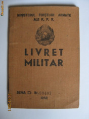 LIVRET MILITAR SERGENT INFANTERIE DIN 1950 foto