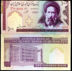 IRAN- 100 RIALS- UNC!! foto