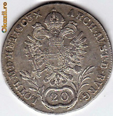Austria 20 Kreuzer 1803 A,argint Franz II. XF/a.UNC,moneda DE COLECTIE foto