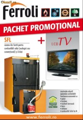 Centrala termica pe lemn de fonta Ferroli SFL 5 - 36kW, Bonus TV LCD 19&amp;quot; foto
