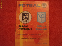 Program fotbal SPORTUL - VICTORIA BUCURESTI - Optimile de finala Cupa Romaniei 27.05.1987 foto