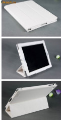 Toc Ipad 2 3 din piele alba + folie ecran pentru apple ipad 2 3 expediere gratuita foto