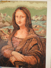 Goblen &amp;quot;Mona Lisa&amp;quot; 42x28cm, lucrat manual - Accept si plata prin Bitcoin (BTC) foto