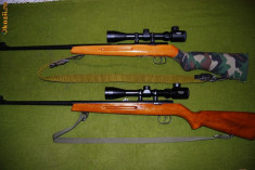 Vand doua arme Geco Cugir, arme de tir cu glont, calibrele 5.65 x 26 (. 22 WMR ) si .22 LR cu lunete noi, Bushnell si Tasco foto