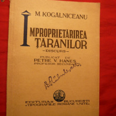 M.Kogalniceanu - Improprietarirea Taranilor -1934