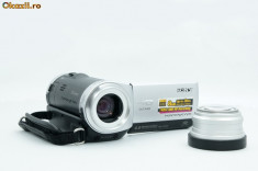Camera video HD Sony CX105 + lentila wide cokin 050-37mm foto
