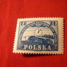 Serie - Congres European Cai Ferate 1948 Polonia ,1val.sarn.