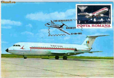 Ilustrata maxima aviatie - avion Bac 1-11, Ziua Aerofilateliei foto