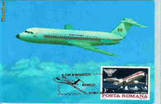 Ilustrata maxima aviatie - avion Bac 1-11, Ziua Aerofilateliei foto