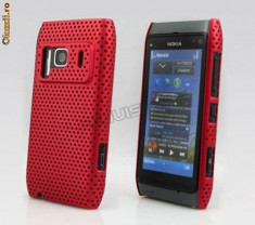 Husa Nokia N8 mesh rosie red plastic foto
