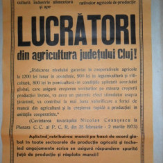 Afis din perioada comunista - Cuvantarea tov. Ceausescu 1973