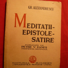 Gr.Alexandrescu -Meditatii ,Epistole ,Satire cca.1934