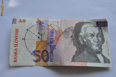 Bancnota 50 tolar Slovenia 1992 foto