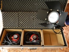 SUPER PRET !!! Kit lumini studio foto-video RedHead (Mandarine) 3X800W + 3 stative 200 cm + cutie transport aluminiu 107X36X31 cm foto