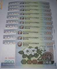 COREEA NORD 2005 - 200 WON - LOT 10 BUC. - UNC foto