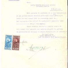 76 Document vechi fiscalizat-20martie1929- Banca Portului SA, prin Jon Eremie si Damian Popescu, se adreseaza catre Banca Moldova, Braila