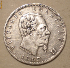 C.058 ITALIA VITTORIO EMANUELE II 20 CENTESIMI 1863 T ARGINT 0,98g foto