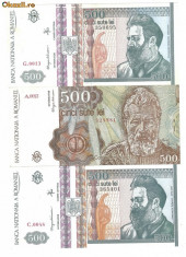 ROMANIA LOT BANCNOTE 500 LEI 1991 -1992 II foto