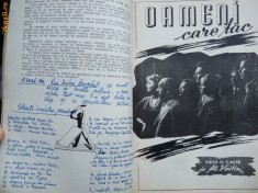 2 pagini manuscris ale lui Alexandru Voitin , cel care a prezidat procesul lui Ion Antonescu si Iuliu Maniu , in revista Teatrul din oct. 1960 foto