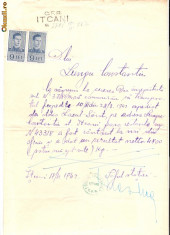 103 Document vechi fiscalizat-17apr1942-Seful Statiunei CFR Itcani(Suceava), catre Lungu Constantin -a ajuns transportul de la Lacul Sarat(Braila) foto