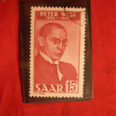 Serie- 100 Ani Peter Wust 1950 Saar ,1val.stamp.