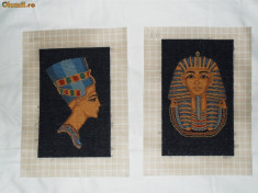 goblen nefertiti si tutankhamon foto