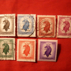 Serie-Embleme-Lei stilizati 1945 Luxemburg 7val.stamp.