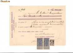 139 Document vechi fiscalizat-15noe1921-Chitanta de la Banca Dunarea Romaneasca,Societate Anonima, Braila, catre Anton Exarchu foto