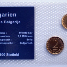 5.330 BULGARIA SET 3 MONEDE UNC IN FOLDER 1, 2, 5S 2000