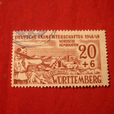 Timbru -Sport-val.20+6 Pf. 1949 Wurtenberg 1val.stamp.