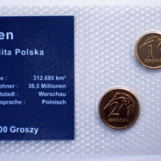 5.317 POLONIA SET 3 MONEDE UNC IN FOLDER 1G 2004, 2G 2003 5G 2005