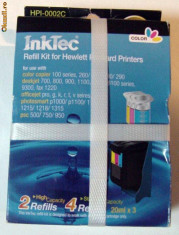 Kit refill color inkjet pentru imprimante HP ( HPI-0002C ), copiatoare, multifunctionale, officejet, photosmart HP foto