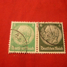 Pereche Uzuale Hindemburg 5+6 Pf. Germania naz. stamp.