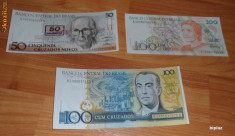 Lot 2 bancnote Brazilia UNC necirculate foto