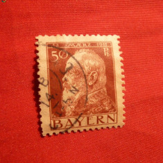 Timbru 50 Pf. lila Uzuale Bavaria 1911 ,stamp.
