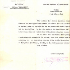 197 Document vechi in germana -26mar1935,Wien -Continentale Motorschiffahrtsgesellschaft Amsterdam, catre Dumitru Agudimos P.Merminghis(grec?)Braila