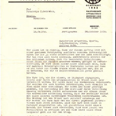 205 Document vechi -24oct1939, Scrisoare in germana, cu antet -Berndorfer Metallwarenfabrik Arthur Krupp A.G. catre Panaiotis C.Petrides(grec),Braila