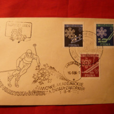 Plic FDC Sport -Schi -1956 Polonia 3val.stamp.FDC