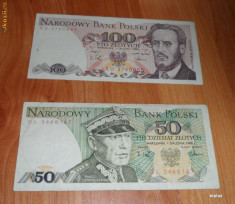 Lot 2 bancnote Polonia 50 si 100 zloti RAR foto