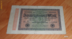 Bancnota Germania 20000 marci iulie 1923 RAR foto