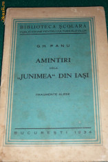 Amintiri de la Junimea din Iasi de Gh. Panu, fragmente alese din 1934 foto