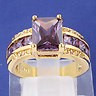 SUPER OKAZIE !!! - New Fashion Jewelry Amethyst 14k Gold Filled Ring (marked) Size 8 foto