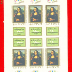 ST-46=Ungaria 1974 MONA LISA Bloc dantelat nestampilat MNH (**)