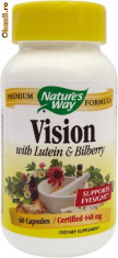 Vision 60cps with Lutein &amp;amp;amp;amp;amp; Bilberry (cu luteina si afine) - Natures Way USA - miopie, hipermetropie, astigmatism, conjunctivita, cataracta foto