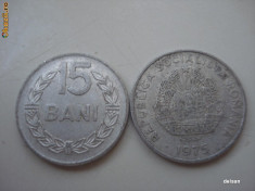Moneda 15 bani - 1975 foto
