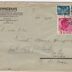 Plic circulat 1937 de la Cluj (Minerva) la Turda